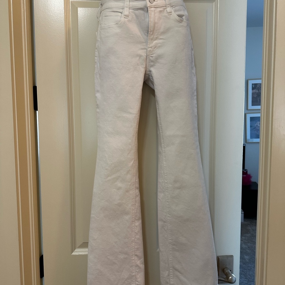 Boston Proper Women's Light Cream Boot Cut Jeans